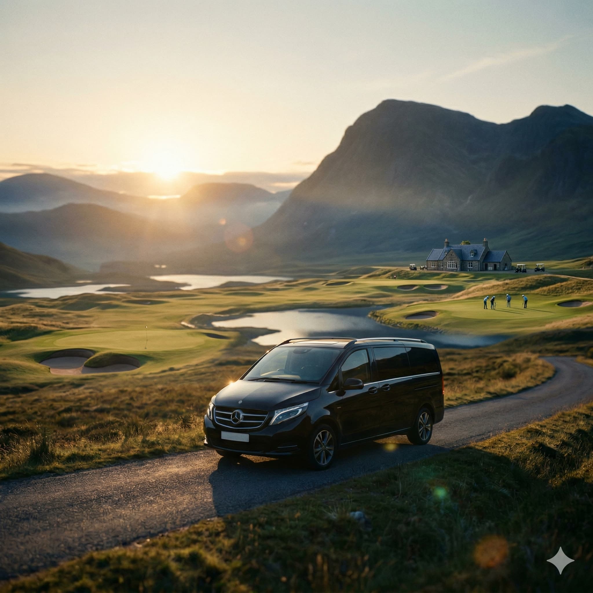 Mercedes V-Class arranged for a Scottish golf tour
